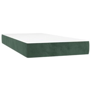 Κρεβάτι Boxspring με Στρώμα & LED Σκ. Πράσινο 200x200εκ Βελούδο