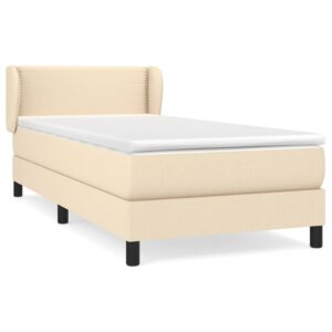 Κρεβάτι Boxspring με Στρώμα Κρεμ 80 x 200 εκ. Υφασμάτινο