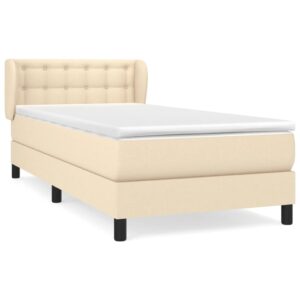 Κρεβάτι Boxspring με Στρώμα Κρεμ 80 x 200 εκ. Υφασμάτινο