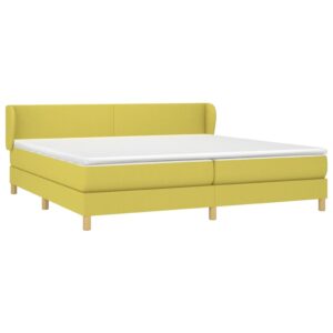 Κρεβάτι Boxspring με Στρώμα Πράσινο 200x200 εκ. Υφασμάτινο