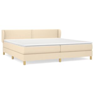 Κρεβάτι Boxspring με Στρώμα Κρεμ 200x200 εκ. Υφασμάτινο