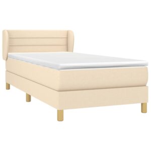 Κρεβάτι Boxspring με Στρώμα Κρεμ 80 x 200 εκ. Υφασμάτινο