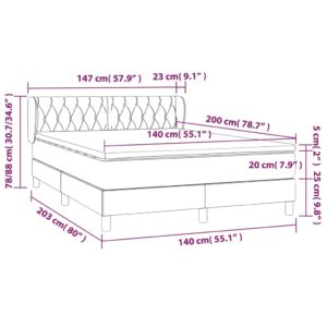 Κρεβάτι Boxspring με Στρώμα Πράσινο 140x200 εκ.Υφασμάτινο