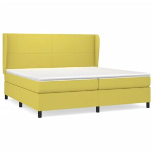 Κρεβάτι Boxspring με Στρώμα Πράσινο 200x200 εκ. Υφασμάτινο