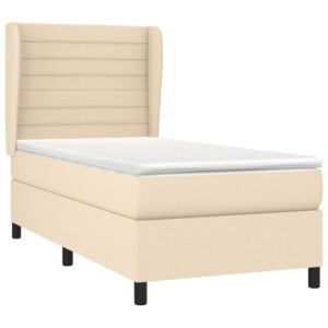 Κρεβάτι Boxspring με Στρώμα Κρεμ 80 x 200 εκ. Υφασμάτινο