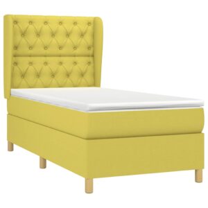 Κρεβάτι Boxspring με Στρώμα Πράσινο 80 x 200 εκ. Υφασμάτινο