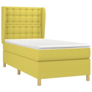 Κρεβάτι Boxspring με Στρώμα Πράσινο 80 x 200 εκ. Υφασμάτινο