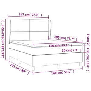 Κρεβάτι Boxspring με Στρώμα Καφέ 140x200εκ. από Συνθετικό Δέρμα