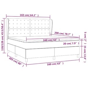 Κρεβάτι Boxspring με Στρώμα Καφέ 160x200εκ. από Συνθετικό Δέρμα