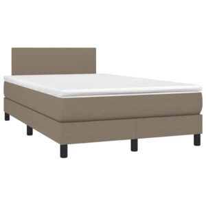 Κρεβάτι Boxspring με Στρώμα Taupe 120x200 εκ. Υφασμάτινο