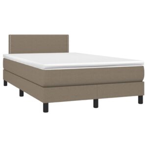 Κρεβάτι Boxspring με Στρώμα Taupe 120x200 εκ. Υφασμάτινο