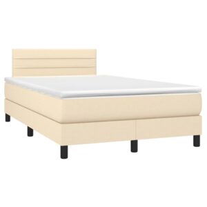 Κρεβάτι Boxspring με Στρώμα Κρεμ 120x200 εκ. Υφασμάτινο