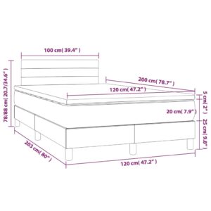 Κρεβάτι Boxspring με Στρώμα Κρεμ 120x200 εκ. Υφασμάτινο