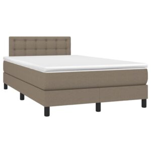 Κρεβάτι Boxspring με Στρώμα Taupe 120x200 εκ. Υφασμάτινο