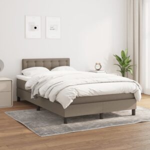 Κρεβάτι Boxspring με Στρώμα Taupe 120x200 εκ. Υφασμάτινο