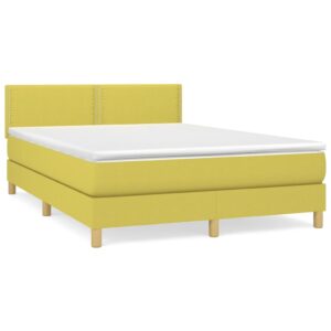 Κρεβάτι Boxspring με Στρώμα Πράσινο 140x200 εκ.Υφασμάτινο