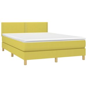 Κρεβάτι Boxspring με Στρώμα Πράσινο 140x200 εκ.Υφασμάτινο