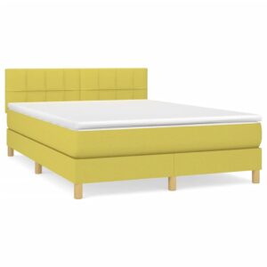 Κρεβάτι Boxspring με Στρώμα Πράσινο 140x200 εκ.Υφασμάτινο