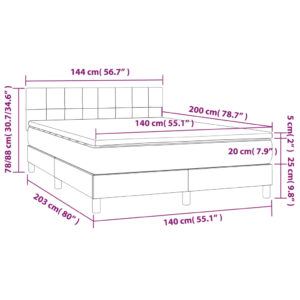 Κρεβάτι Boxspring με Στρώμα Πράσινο 140x200 εκ.Υφασμάτινο