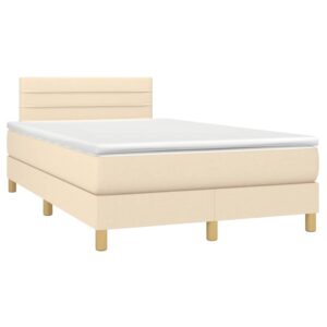 Κρεβάτι Boxspring με Στρώμα Κρεμ 120x200 εκ. Υφασμάτινο