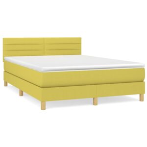 Κρεβάτι Boxspring με Στρώμα Πράσινο 140x200 εκ.Υφασμάτινο