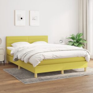 Κρεβάτι Boxspring με Στρώμα Πράσινο 140x200 εκ.Υφασμάτινο