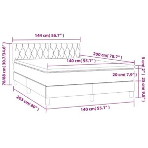 Κρεβάτι Boxspring με Στρώμα Πράσινο 140x200 εκ.Υφασμάτινο