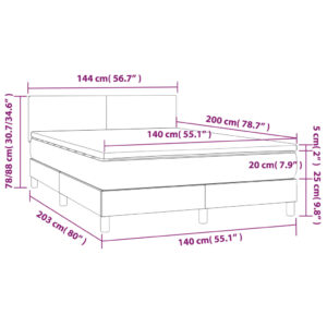 Κρεβάτι Boxspring με Στρώμα Καφέ 140x200εκ. από Συνθετικό Δέρμα