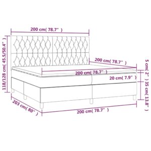 Κρεβάτι Boxspring με Στρώμα Μπλε 200x200 εκ. Υφασμάτινο