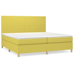 Κρεβάτι Boxspring με Στρώμα Πράσινο 200x200 εκ. Υφασμάτινο