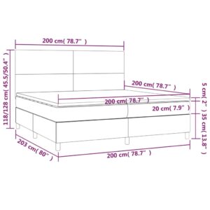 Κρεβάτι Boxspring με Στρώμα Πράσινο 200x200 εκ. Υφασμάτινο