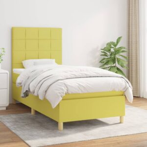 Κρεβάτι Boxspring με Στρώμα Πράσινο 80 x 200 εκ. Υφασμάτινο