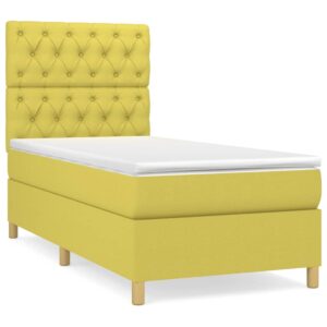 Κρεβάτι Boxspring με Στρώμα Πράσινο 80 x 200 εκ. Υφασμάτινο