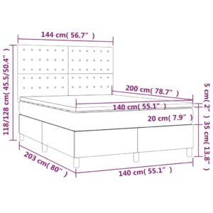 Κρεβάτι Boxspring με Στρώμα Καφέ 140x200εκ. από Συνθετικό Δέρμα