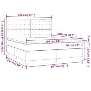 Κρεβάτι Boxspring με Στρώμα Καφέ 160x200εκ. από Συνθετικό Δέρμα