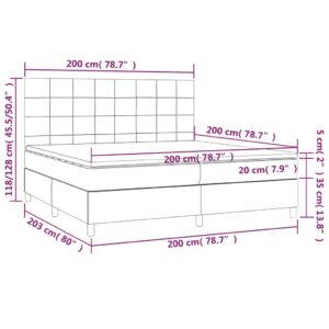 Κρεβάτι Boxspring με Στρώμα Μαύρο 200x200 εκ. Βελούδινο