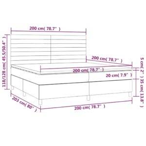 Κρεβάτι Boxspring με Στρώμα Σκούρο Πράσινο 200x200εκ. Βελούδινο