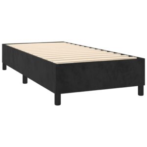 Κρεβάτι Boxspring με Στρώμα Μαύρο 80 x 200 εκ. Βελούδινο