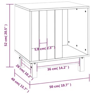 Σπιτάκι Σκύλου Μαύρο 50 x 40 x 52 εκ. από Μασίφ Ξύλο Πεύκου