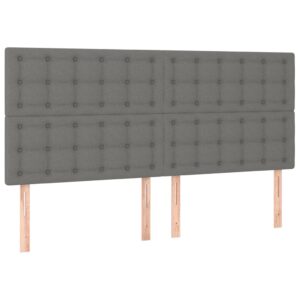 Κρεβάτι Boxspring με Στρώμα Σκούρο Γκρι 160x200 εκ Υφασμάτινο