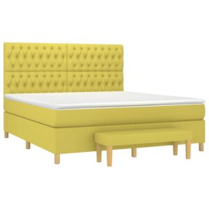 Κρεβάτι Boxspring με Στρώμα Αν. Πράσινο 180x200εκ Υφασμάτινο