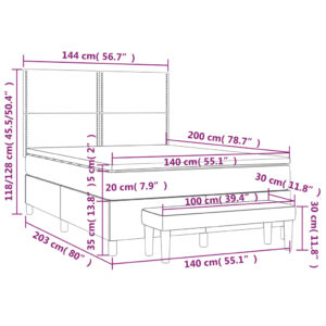 Κρεβάτι Boxspring με Στρώμα Καφέ 140x200εκ. από Συνθετικό Δέρμα