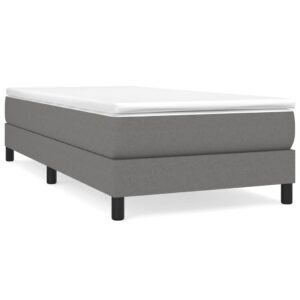 Κρεβάτι Boxspring με Στρώμα Σκούρο Γκρι 80x200 εκ. Υφασμάτινο