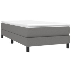 Κρεβάτι Boxspring με Στρώμα Σκούρο Γκρι 80x200 εκ. Υφασμάτινο