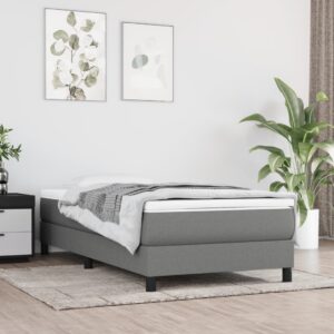 Κρεβάτι Boxspring με Στρώμα Σκούρο Γκρι 80x200 εκ. Υφασμάτινο