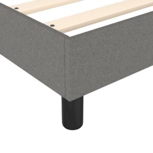 Κρεβάτι Boxspring με Στρώμα Σκούρο Γκρι 200x200 εκ. Υφασμάτινο