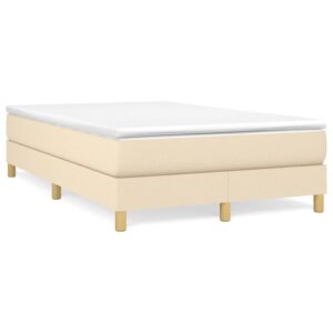 Κρεβάτι Boxspring με Στρώμα Κρεμ 120x200 εκ. Υφασμάτινο