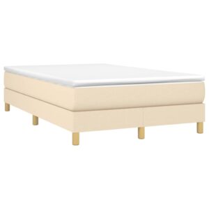 Κρεβάτι Boxspring με Στρώμα Κρεμ 120x200 εκ. Υφασμάτινο