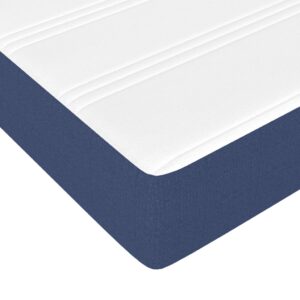 Κρεβάτι Boxspring με Στρώμα Μπλε 200x200 εκ. Υφασμάτινο