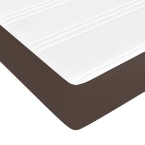 Κρεβάτι Boxspring με Στρώμα Καφέ 140x200εκ. από Συνθετικό Δέρμα